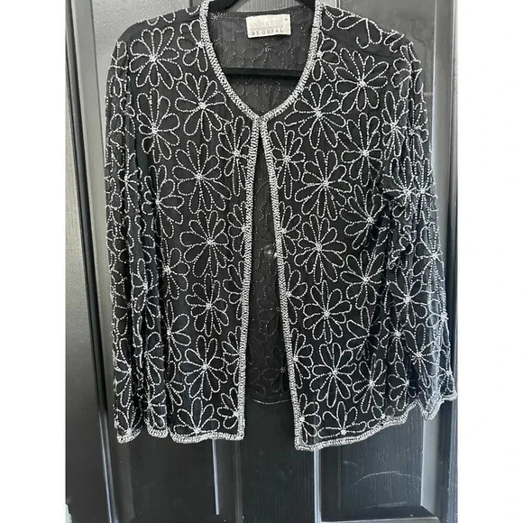 Mark & John Women's Black & Silver Beaded Jacket Size Medium - Picture 1 of 7